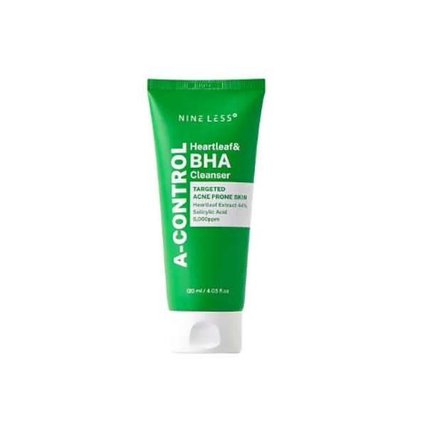 NINE LESS A-CONTROL HEARTLEAF & BHA CLEANSER 120ML