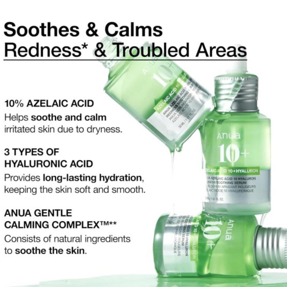 ANUA Azelaic Acid 10 Hyaluron Redness Soothing Serum – 30ml